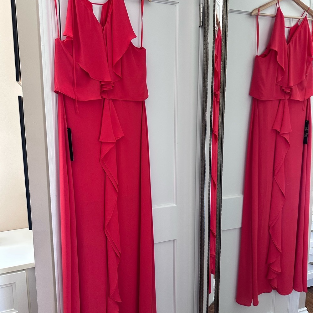 BCBGMaxAzria Red Ruffled Maxi Dress - Picture 2 of 7